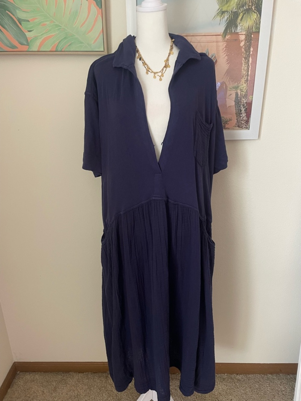 Free People Beach Boho Neoma Gauze Maxi Dress Size Small - Picture 5 of 12